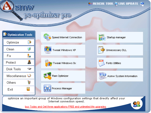 Asmw PC-Optimizer Screenshot